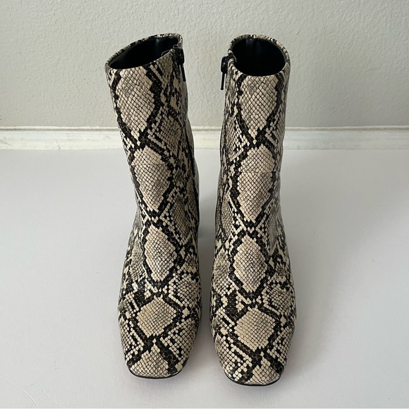 Nordstrom Snakeskin Square Toe Heeled Booties Women’s Size 9 - Picture 2 of 14